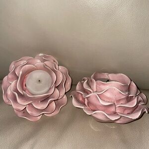 Pink Peony Tea Light Candle Holders
